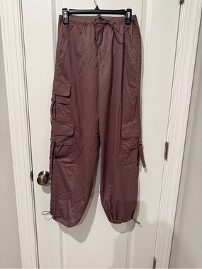 Zara Mauve Cargo Jogger Pants